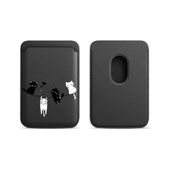 Cute Cat Print Magnetic Card Holder | MagSafe Wallet Cover