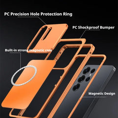Frosted Translucent MagSafe Case with Metallic Accents For Samsung Galaxy