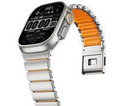 Stainless Steel Silicone Band for Apple Watch | Metal Bracelet for iWatch | Magnetic buckle strap |