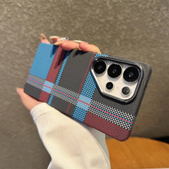Colorful Kevlar Carbon Fiber Magnetic Phone Case For Samsung