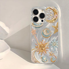 Golden Mystic Sky Celestial Print Case for iPhone