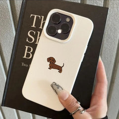 Minimalist Brown Dachshund Dog Phone Case For iPhone | Soft TPU Cover
