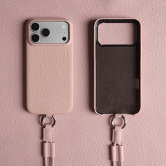 Crossbody Lanyard Genuine Leather Phone Case for iPhone