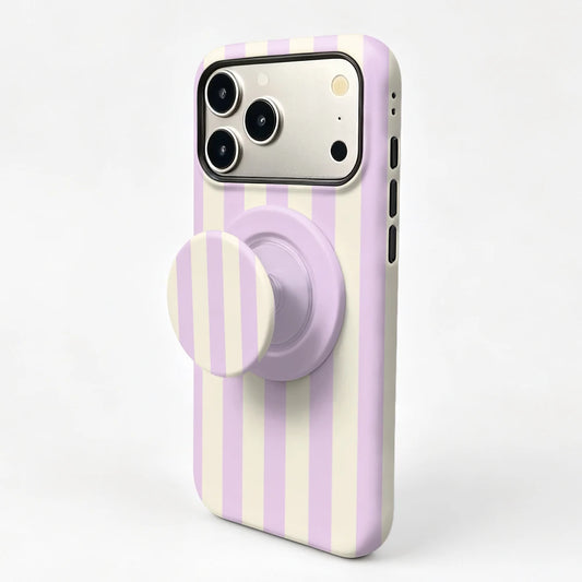 MagSafe Striped iPhone Case with Phone Grip | 2-in-1 Kickstand Cover