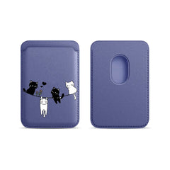 Cute Cat Print Magnetic Card Holder | MagSafe Wallet Cover