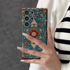 Vintage Floral Elegance Phone Case for Samsung Galaxy | Hard Dual Layer Protective Cover