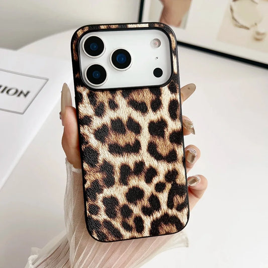 Leopard Snakeskin Crocodile Leather Cover For iPhone | Animal Print & Textured Phone Case