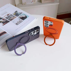 Tech-Woven Fabric Magnetic Phone Case | 360° Ring Stand & MagSafe Compatible Back Cover for Samsung Galaxy