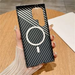 Thin Magnetic Carbon Fiber Texture Case For Samsung Galaxy
