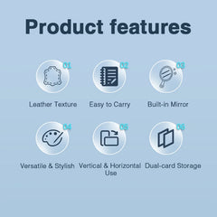 Magnetic Thin Leather Wallet for Phone | Card Holder with Makeup Mirror | MagSafe Wallet