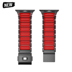 Stainless Steel Silicone Band for Apple Watch | Metal Bracelet for iWatch | Magnetic buckle strap |