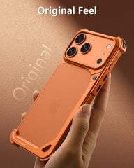 Frameless Aluminum Metal Bumper Case For iPhone | Bare Naked Phone Feel Shockproof Corner Phone Cover