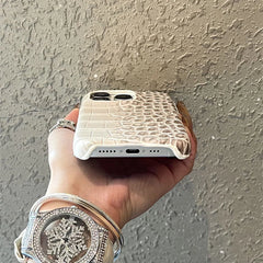 Crocodile Pattern Leather Case For iPhone | Ombre Gradient Shockproof Cover For Phone
