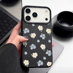 Aesthetic Textured Floral iPhone Case | Vintage Garden Pattern Matte Protective Cover