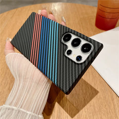 Thin Magnetic Carbon Fiber Texture Case For Samsung Galaxy