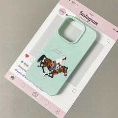 Retro Cowboy Riding Horse Soft Phone Case For iPhone