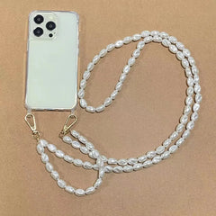 Pearl Chain Crossbody Strap | Shockproof Acrylic Lanyard Phone Case for iPhone