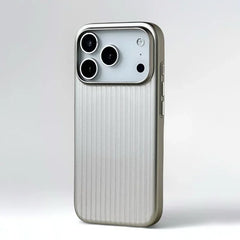 Luggage Style Vertical Groove MagSafe For iPhone | Suitcase Textured Metallic Cover Phone Case