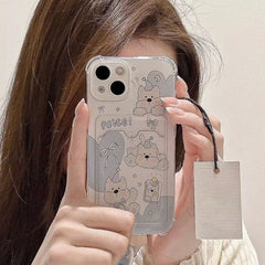 Cute Dog and Cat Phone Case For IPhone | Card Wallet Phone Cover