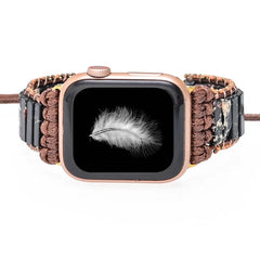Boho Natural Stone Beaded Watch Band For Apple Watch | Handcrafted Imperial Jasper Bracelet Strap
