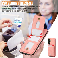 Leather Wallet Case with Shoulder Lanyard Strap for Samsung Galaxy | Built-in Stand Cover