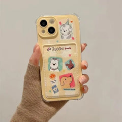 Cute Dog and Cat Phone Case For IPhone | Card Wallet Phone Cover