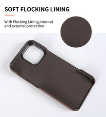 Genuine Leather with Card Slot Case For iPhone | Aesthetic Vintage Phone Back Cover