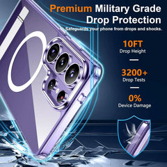 Magnetic MagSafe Case for Samsung Galaxy | Military Grade Shockproof Cover and Hidden Kickstand