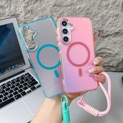 Laser Gradient Magnetic Lanyard Shockproof Case for Samsung Galaxy