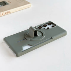 Magnetic Wallet Card Holder Case with Push-Pull Ring Stand for Samsung Galaxy