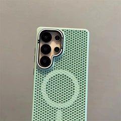 Honeycomb Mesh Cooling MagSafe Case for Samsung Galaxy with Alloy Lens Bracket