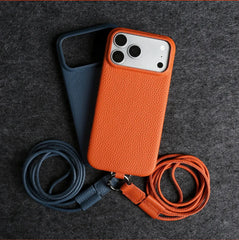 Crossbody Lanyard Genuine Leather Phone Case for iPhone