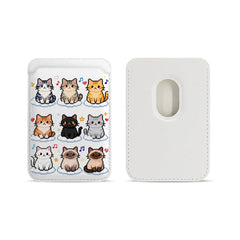 Cute Mosaic Cat Pattern Magnetic Card Holder | MagSafe Wallet Cover