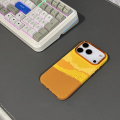 Orange Plaid Carbon Magnetic Case for iPhone