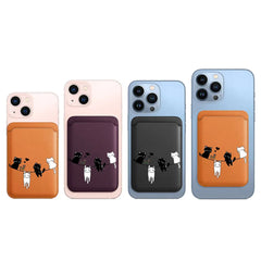 Cute Cat Print Magnetic Card Holder | MagSafe Wallet Cover
