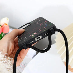 Flower Garden Print Case with Crossbody Strap  for iPhone