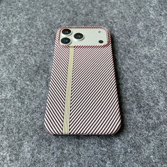 Carbon Fiber Kevlar Pattern Phone Case for iPhone | Retro Business Leather Phone Cover