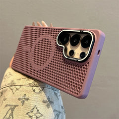 Honeycomb Mesh Cooling MagSafe Case for Samsung Galaxy with Alloy Lens Bracket