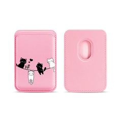 Cute Cat Print Magnetic Card Holder | MagSafe Wallet Cover