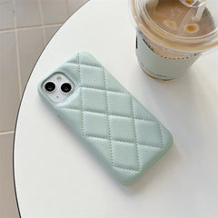 Quilted Leather iPhone Case | Crossbody Lanyard Chain | Wallet Card Holder Phone Cover