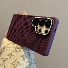 Honeycomb Mesh Cooling MagSafe Case for Samsung Galaxy with Alloy Lens Bracket