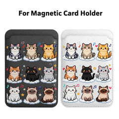 Cute Mosaic Cat Pattern Magnetic Card Holder | MagSafe Wallet Cover