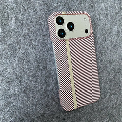 Carbon Fiber Kevlar Pattern Phone Case for iPhone | Retro Business Leather Phone Cover
