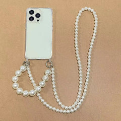 Pearl Chain Crossbody Strap | Shockproof Acrylic Lanyard Phone Case for iPhone