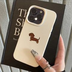 Minimalist Brown Dachshund Dog Phone Case For iPhone | Soft TPU Cover