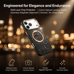 Sparkling Diamond Case For iPhone | MagSafe Alloy lens Phone Cover