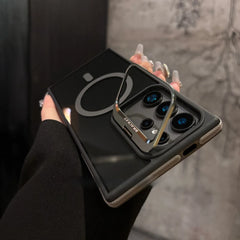 Flip Metal Lens Holder Case for Samsung Galaxy