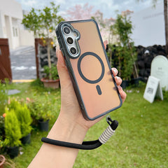 Laser Gradient Magnetic Lanyard Shockproof Case for Samsung Galaxy