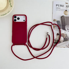 Crossbody Lanyard Cord Liquid Silicone Soft Case for iPhone