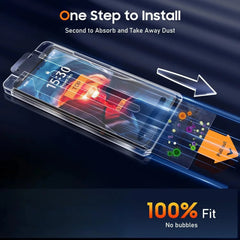 (Pack of 2) Tempered Glass Screen Protector with Oleophobic Coating & Installation Kit for Samsung Galaxy